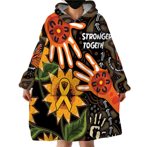 Australia Indigenous Wearable Blanket Hoodie You Are Not Alone
