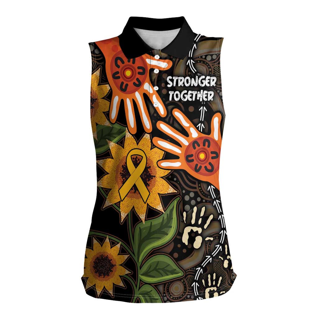 Australia Indigenous Women Sleeveless Polo Shirt You Are Not Alone