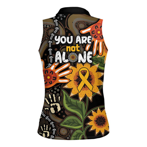 Australia Indigenous Women Sleeveless Polo Shirt You Are Not Alone