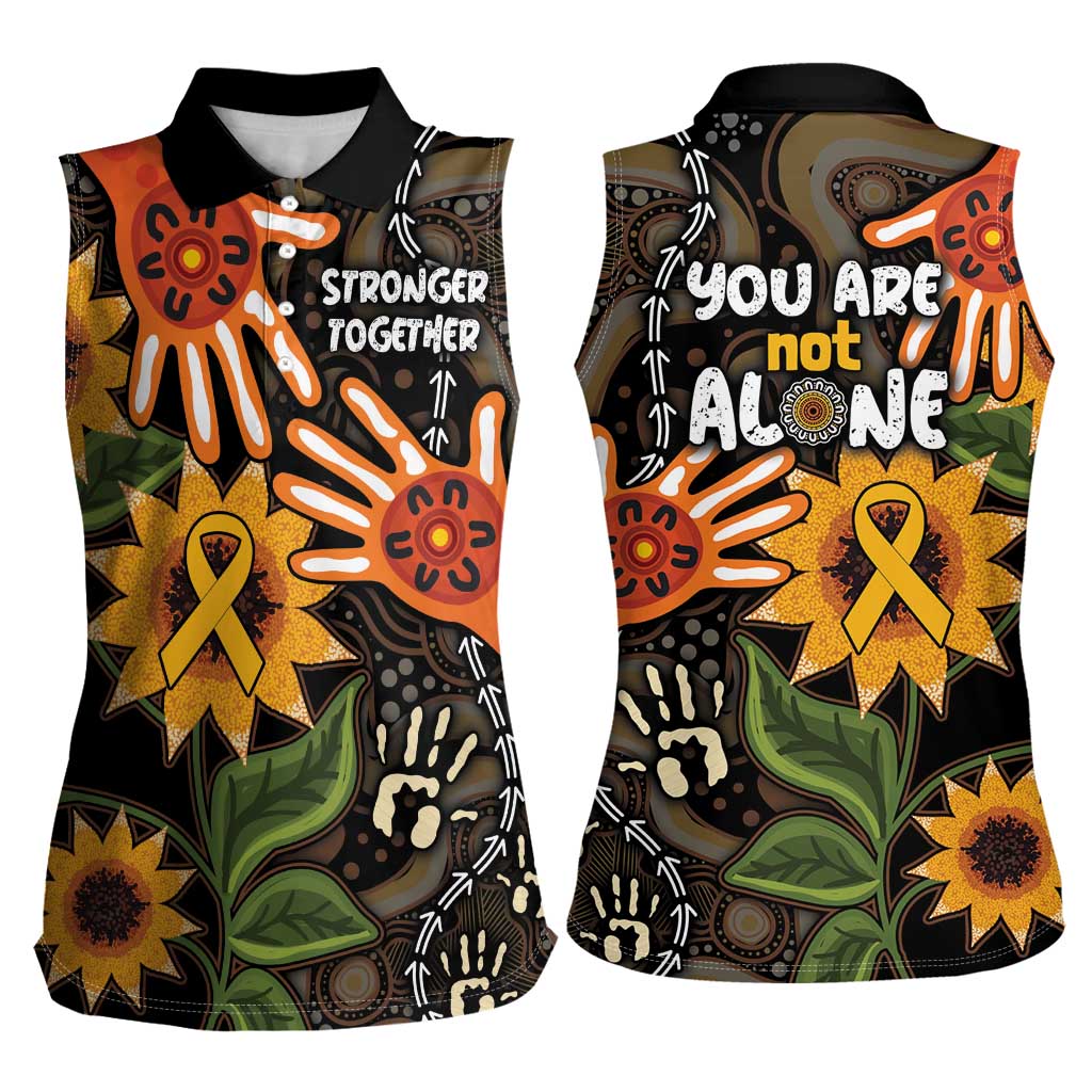 Australia Indigenous Women Sleeveless Polo Shirt You Are Not Alone