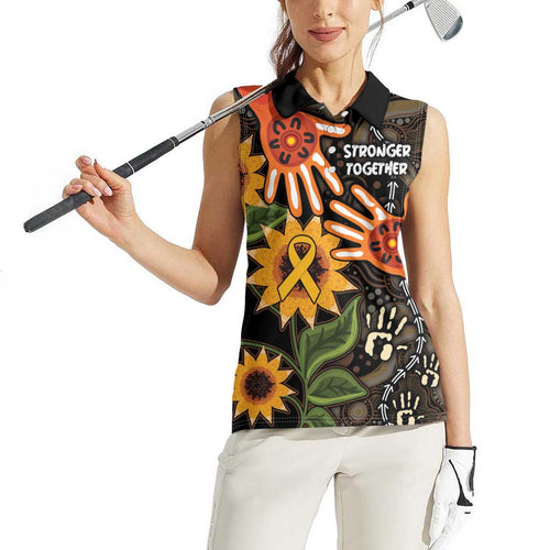 Australia Indigenous Women Sleeveless Polo Shirt You Are Not Alone