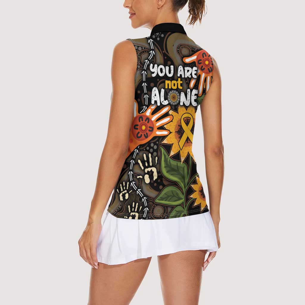 Australia Indigenous Women Sleeveless Polo Shirt You Are Not Alone