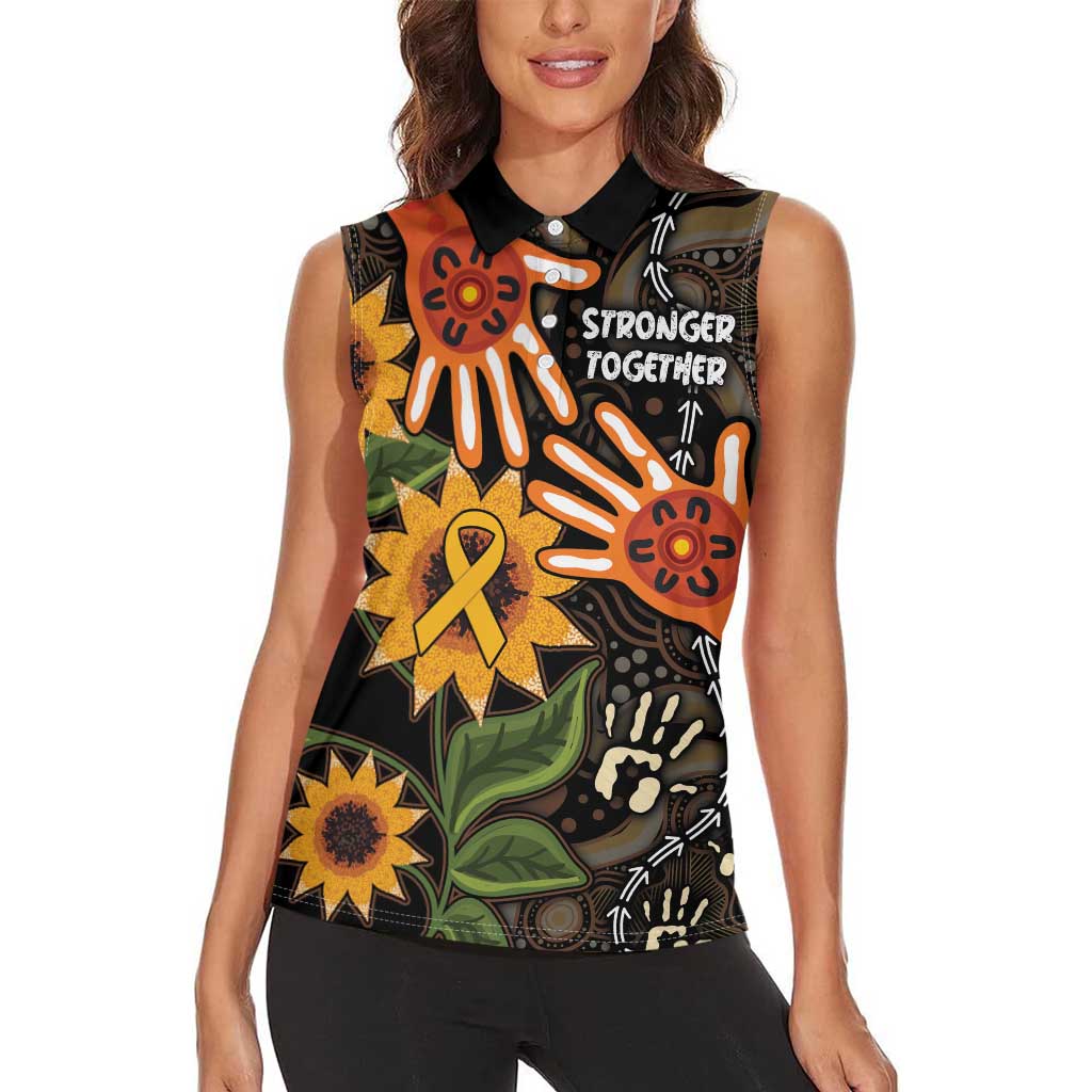 Australia Indigenous Women Sleeveless Polo Shirt You Are Not Alone