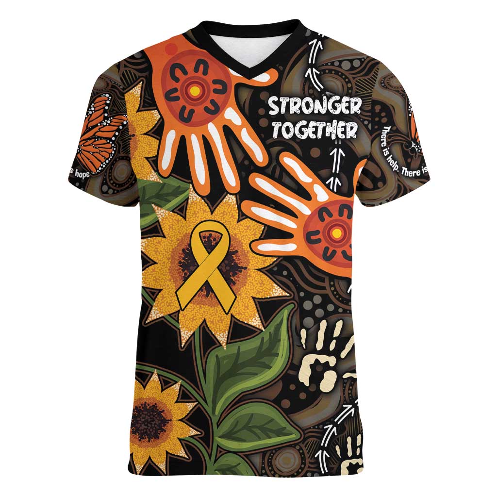 Australia Indigenous Women V-Neck T-Shirt You Are Not Alone