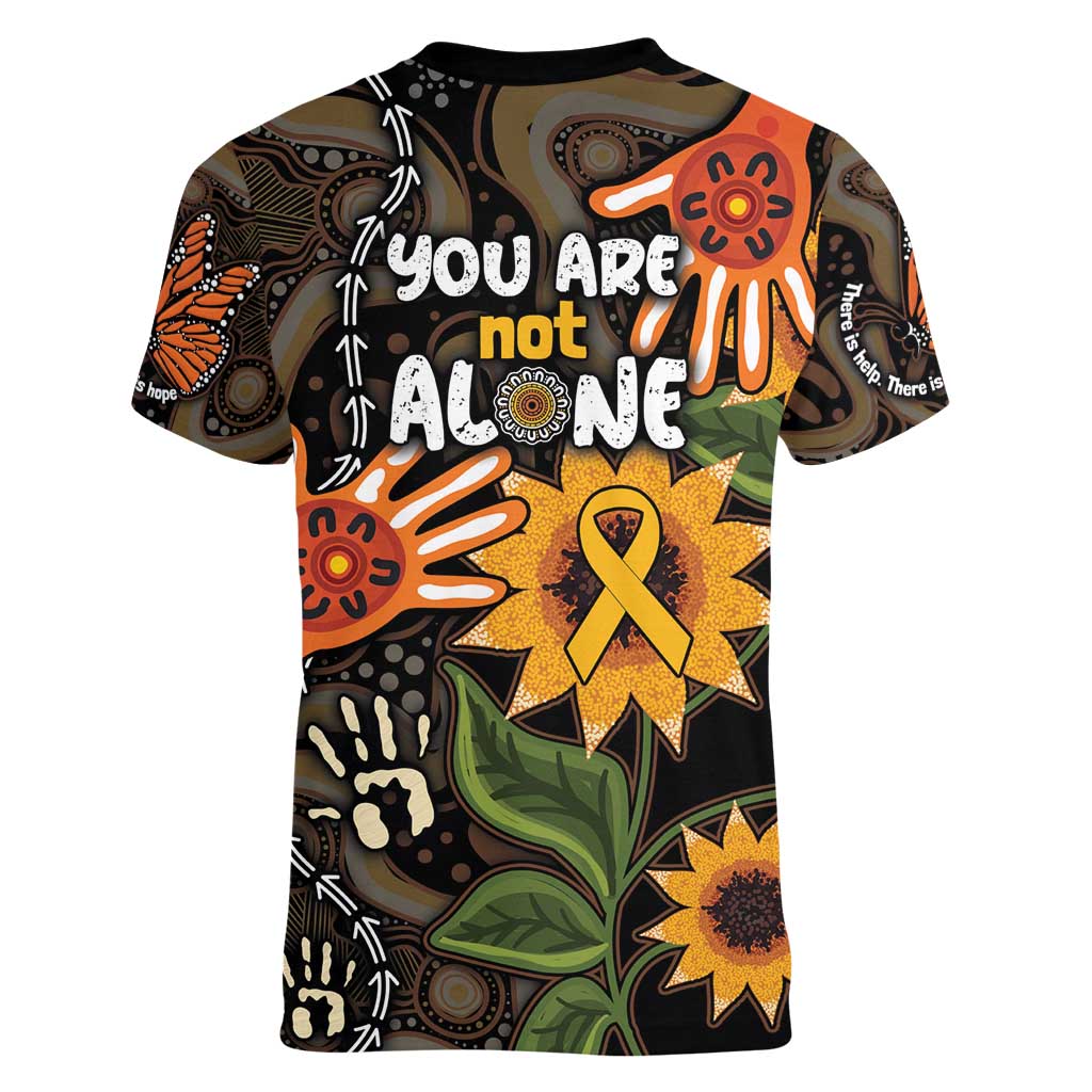 Australia Indigenous Women V-Neck T-Shirt You Are Not Alone