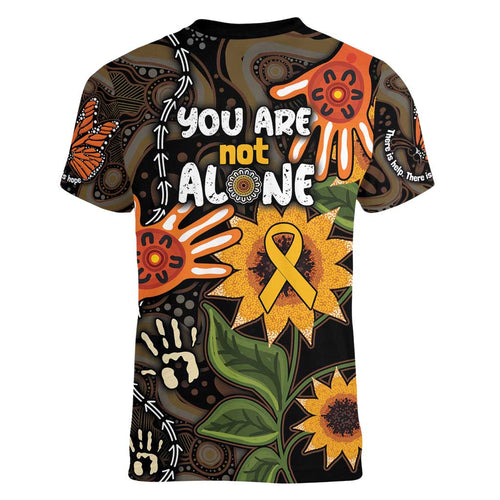 Australia Indigenous Women V-Neck T-Shirt You Are Not Alone