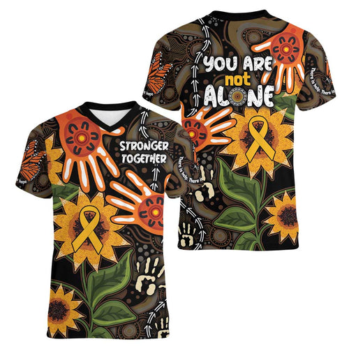 Australia Indigenous Women V-Neck T-Shirt You Are Not Alone