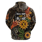 Australia Indigenous Zip Hoodie You Are Not Alone