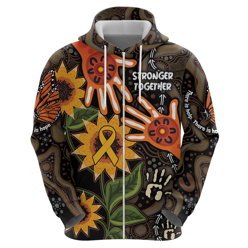 Australia Indigenous Zip Hoodie You Are Not Alone