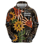 Australia Indigenous Zip Hoodie You Are Not Alone