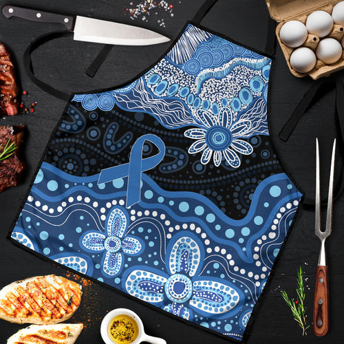 Prostate Cancer Awareness Aussie Indigenous Apron Blue Ribbon Aboriginal Arts