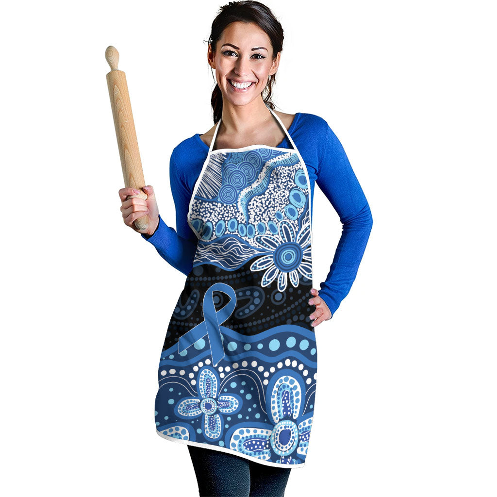 Prostate Cancer Awareness Aussie Indigenous Apron Blue Ribbon Aboriginal Arts