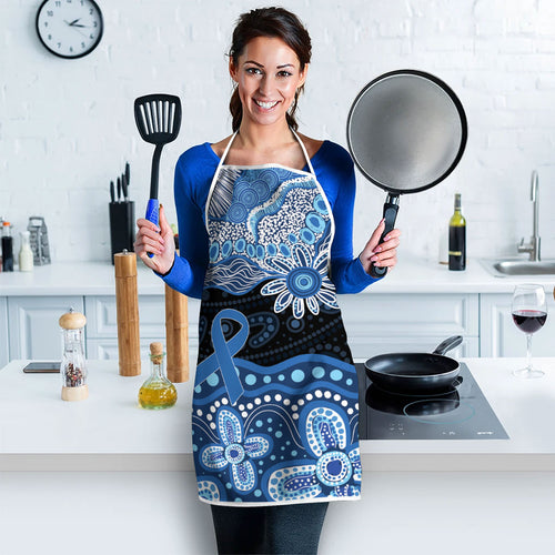Prostate Cancer Awareness Aussie Indigenous Apron Blue Ribbon Aboriginal Arts