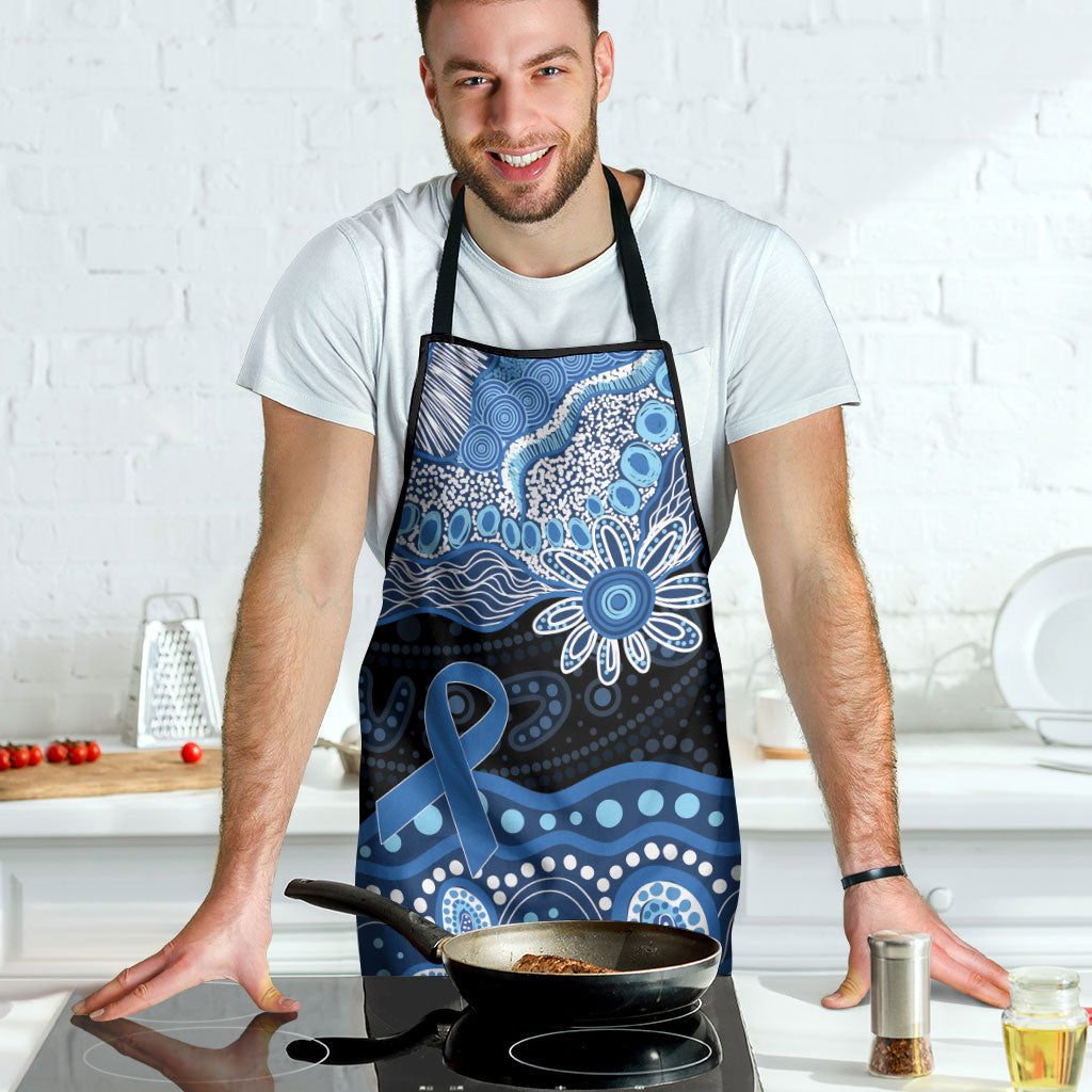 Prostate Cancer Awareness Aussie Indigenous Apron Blue Ribbon Aboriginal Arts