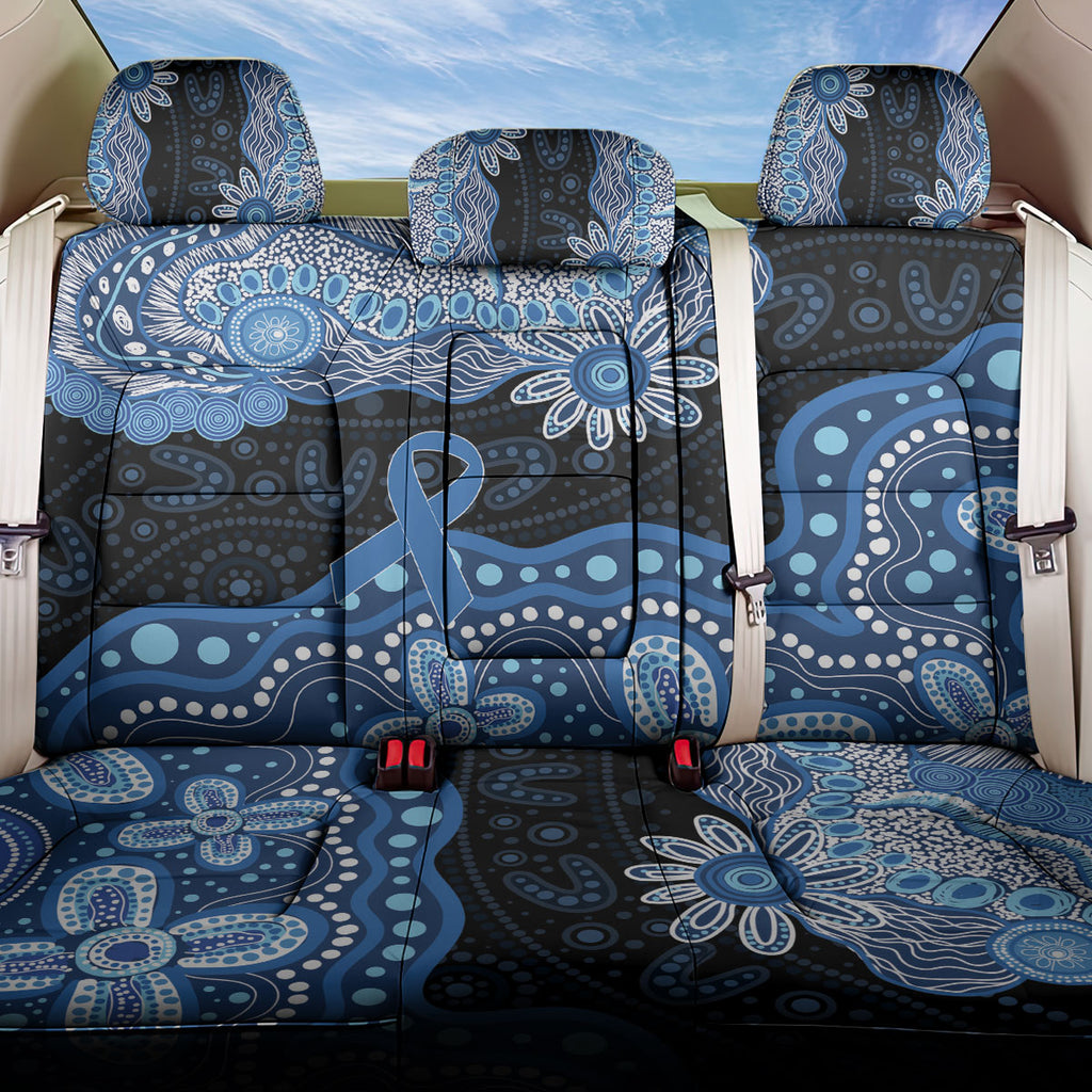 Prostate Cancer Awareness Aussie Indigenous Back Car Seat Cover Blue Ribbon Aboriginal Arts