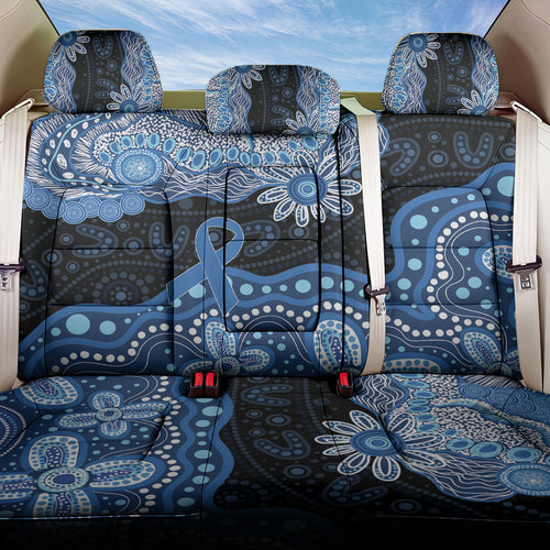 Prostate Cancer Awareness Aussie Indigenous Back Car Seat Cover Blue Ribbon Aboriginal Arts