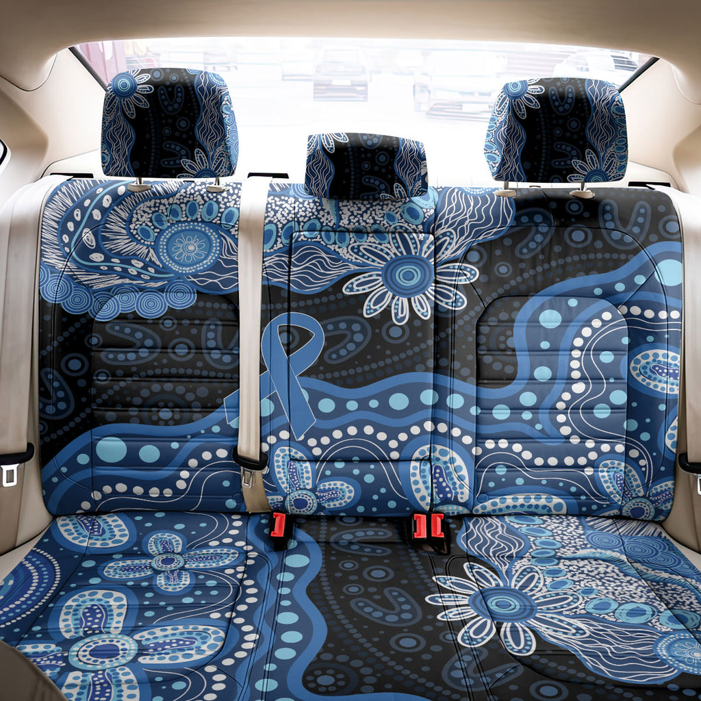 Prostate Cancer Awareness Aussie Indigenous Back Car Seat Cover Blue Ribbon Aboriginal Arts