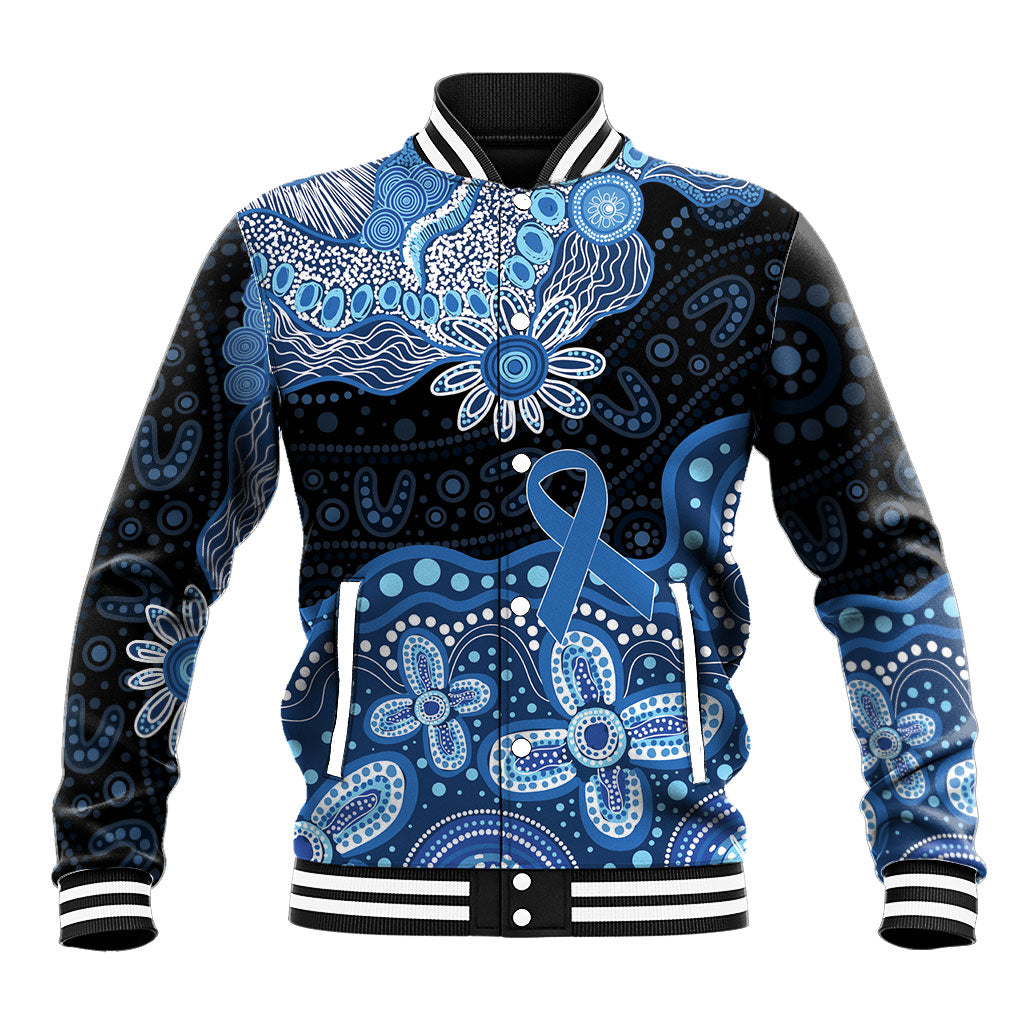 Prostate Cancer Awareness Aussie Indigenous Baseball Jacket Blue Ribbon Aboriginal Arts