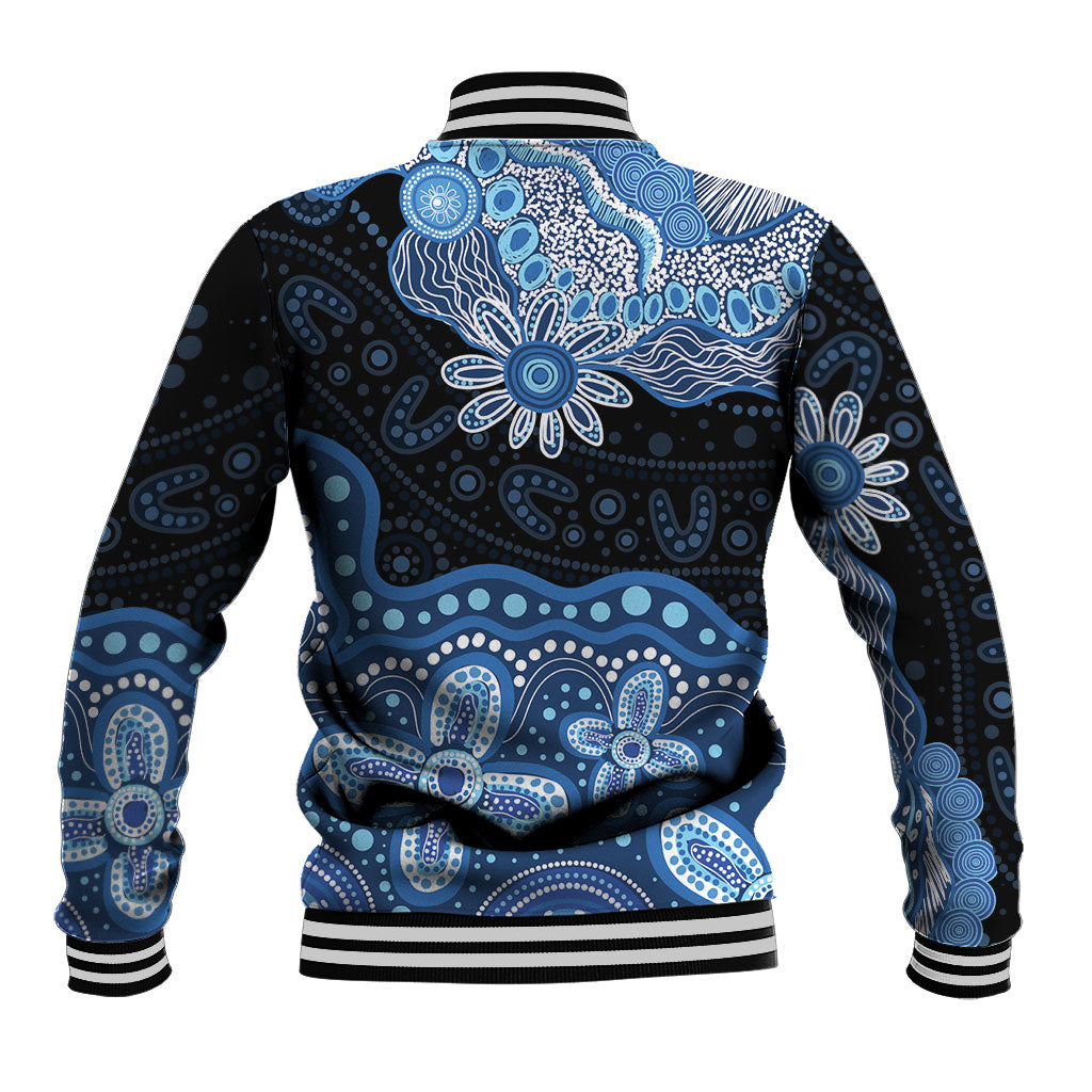 Prostate Cancer Awareness Aussie Indigenous Baseball Jacket Blue Ribbon Aboriginal Arts