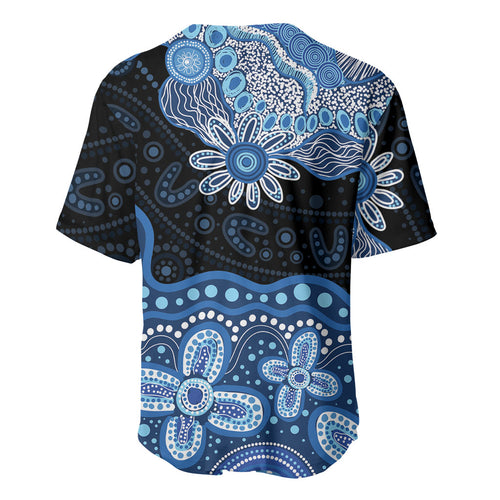 Prostate Cancer Awareness Aussie Indigenous Baseball Jersey Blue Ribbon Aboriginal Arts