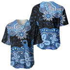 Prostate Cancer Awareness Aussie Indigenous Baseball Jersey Blue Ribbon Aboriginal Arts