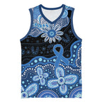 Prostate Cancer Awareness Aussie Indigenous Basketball Jersey Blue Ribbon Aboriginal Arts
