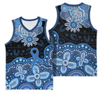 Prostate Cancer Awareness Aussie Indigenous Basketball Jersey Blue Ribbon Aboriginal Arts