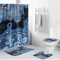 Prostate Cancer Awareness Aussie Indigenous Bathroom Set Blue Ribbon Aboriginal Arts