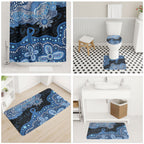 Prostate Cancer Awareness Aussie Indigenous Bathroom Set Blue Ribbon Aboriginal Arts
