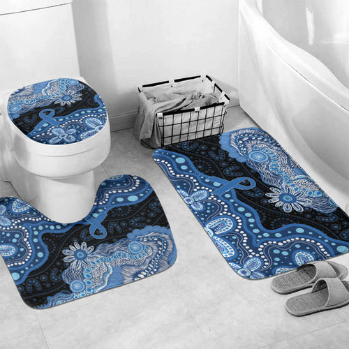 Prostate Cancer Awareness Aussie Indigenous Bathroom Set Blue Ribbon Aboriginal Arts