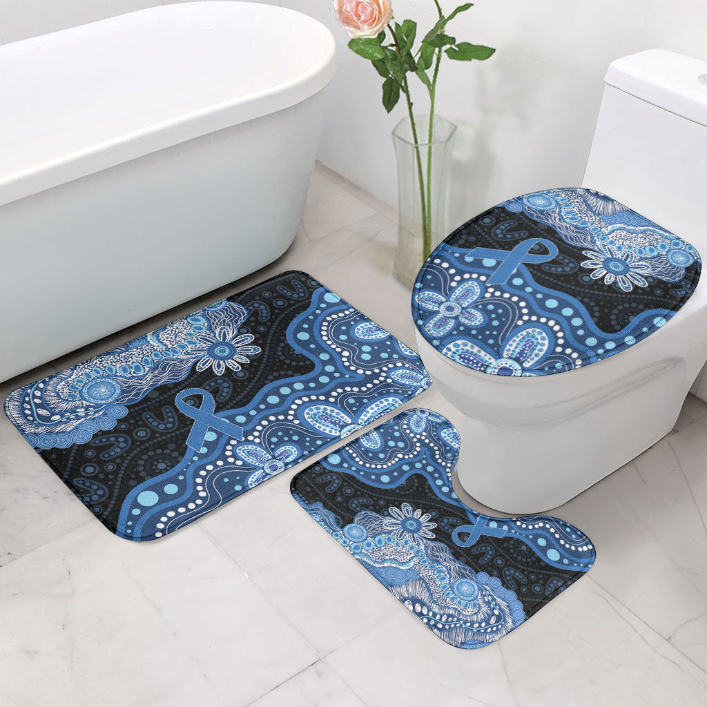 Prostate Cancer Awareness Aussie Indigenous Bathroom Set Blue Ribbon Aboriginal Arts