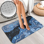Prostate Cancer Awareness Aussie Indigenous Bathroom Set Blue Ribbon Aboriginal Arts