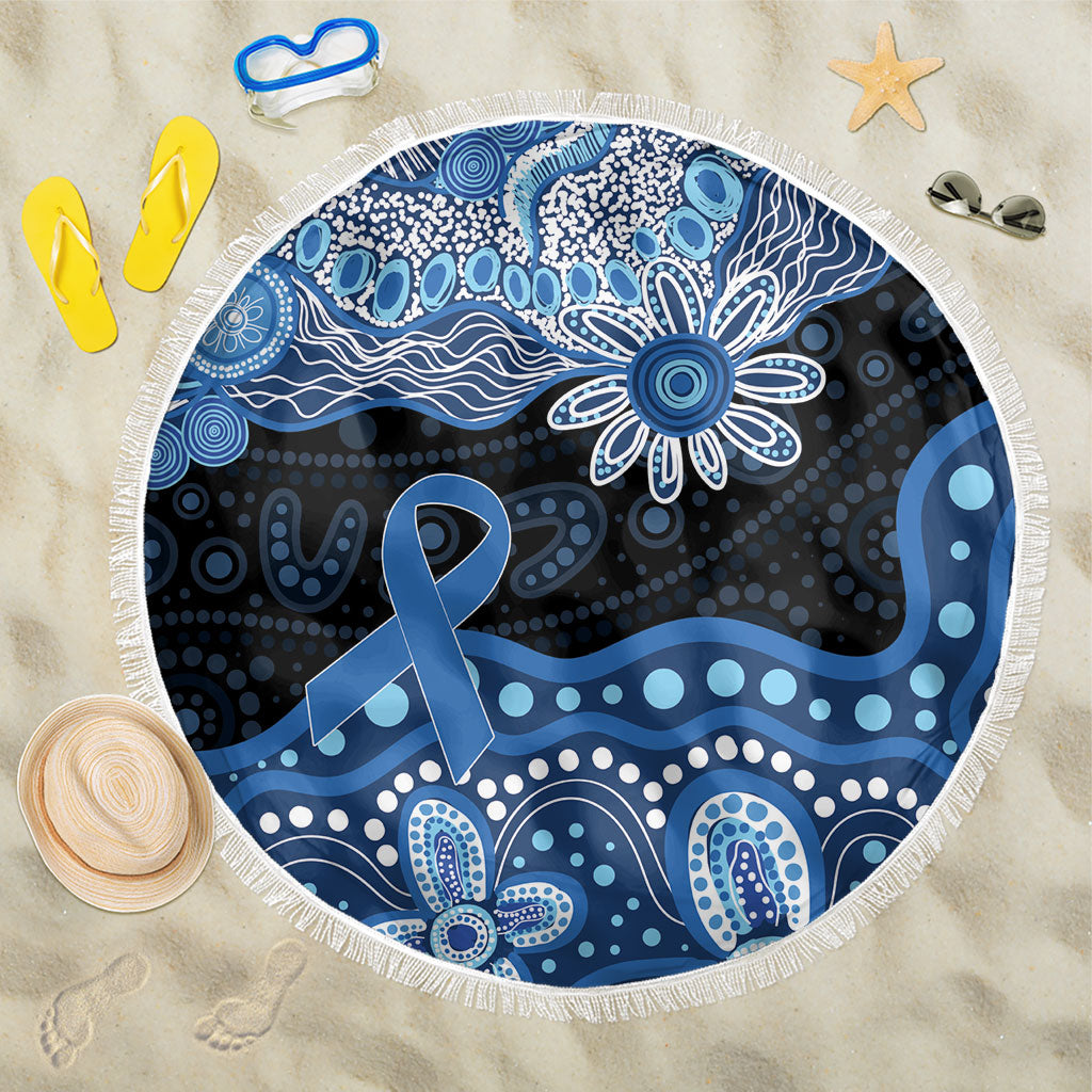 Prostate Cancer Awareness Aussie Indigenous Beach Blanket Blue Ribbon Aboriginal Arts