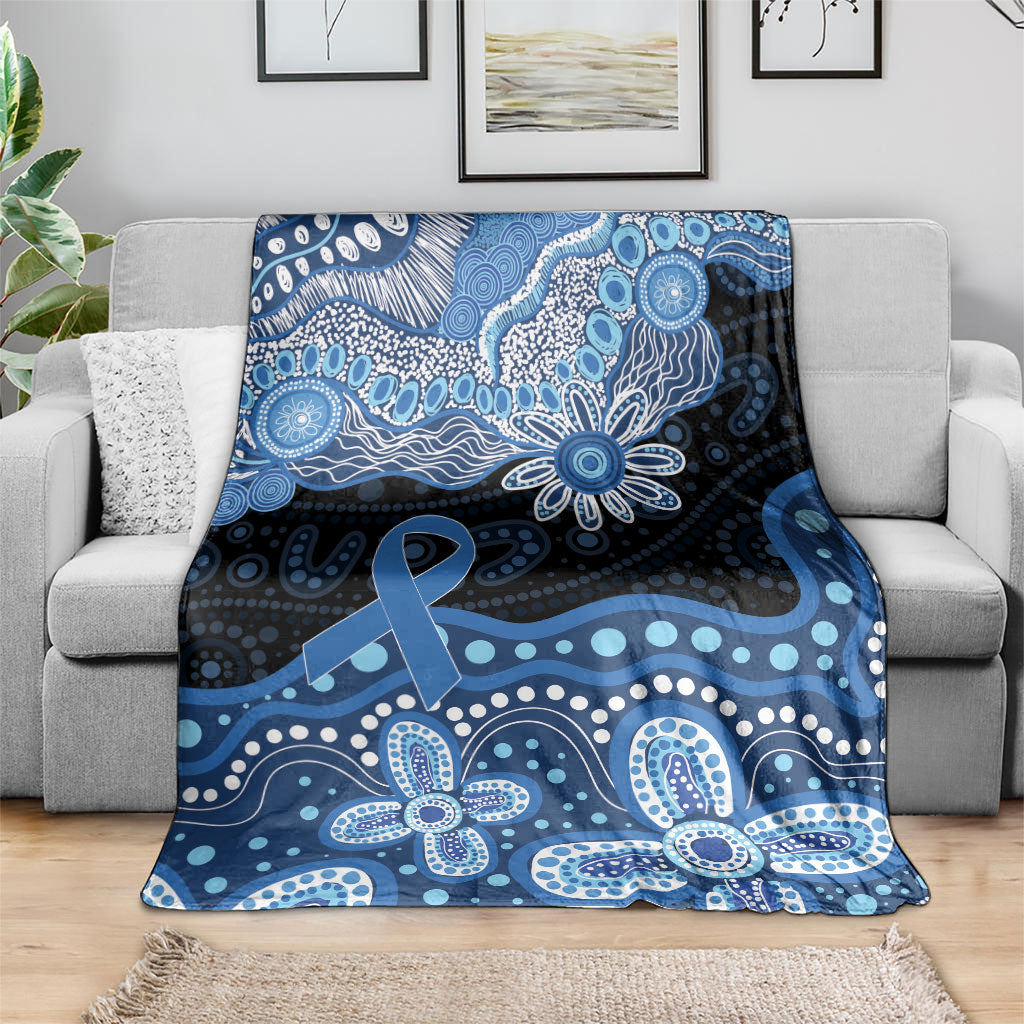 Prostate Cancer Awareness Aussie Indigenous Blanket Blue Ribbon Aboriginal Arts
