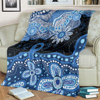 Prostate Cancer Awareness Aussie Indigenous Blanket Blue Ribbon Aboriginal Arts
