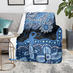 Prostate Cancer Awareness Aussie Indigenous Blanket Blue Ribbon Aboriginal Arts