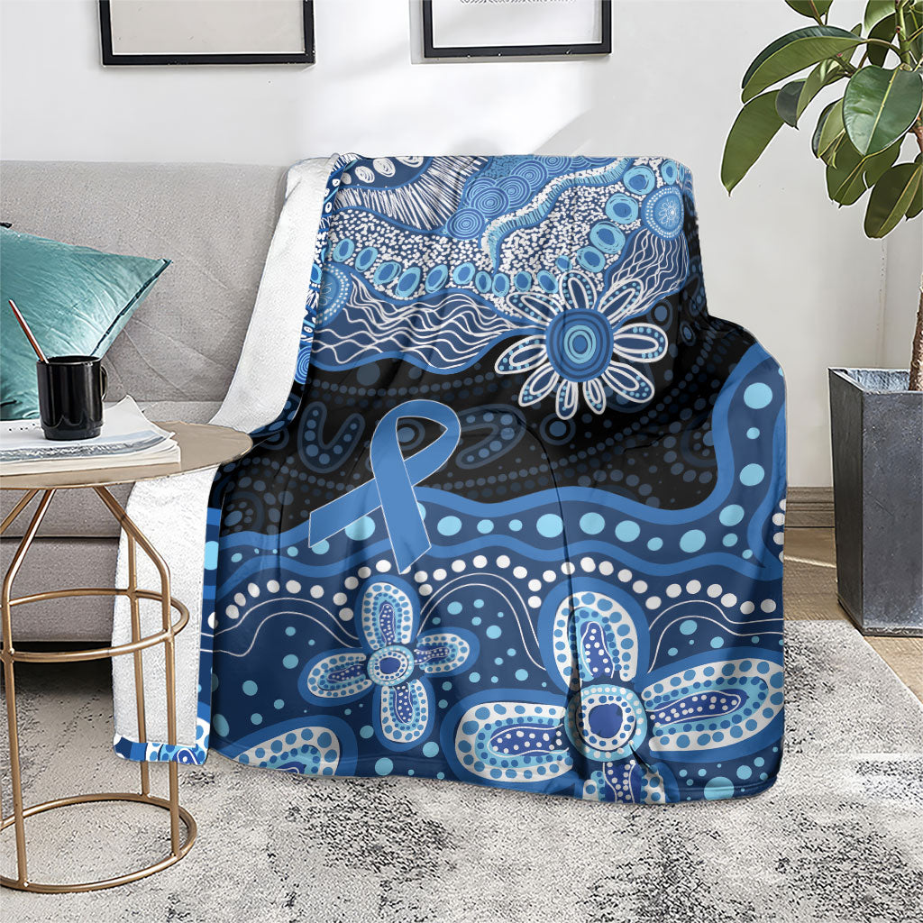 Prostate Cancer Awareness Aussie Indigenous Blanket Blue Ribbon Aboriginal Arts