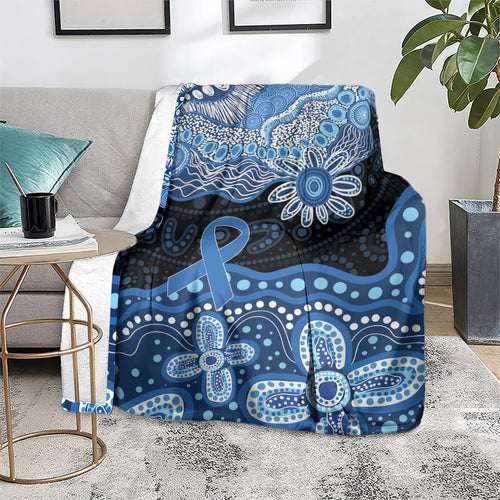 Prostate Cancer Awareness Aussie Indigenous Blanket Blue Ribbon Aboriginal Arts