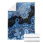 Prostate Cancer Awareness Aussie Indigenous Blanket Blue Ribbon Aboriginal Arts