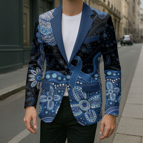 Prostate Cancer Awareness Aussie Indigenous Blazer Blue Ribbon Aboriginal Arts
