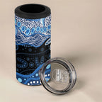 Prostate Cancer Awareness Aussie Indigenous 4 in 1 Can Cooler Tumbler Blue Ribbon Aboriginal Arts
