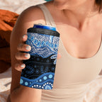 Prostate Cancer Awareness Aussie Indigenous 4 in 1 Can Cooler Tumbler Blue Ribbon Aboriginal Arts