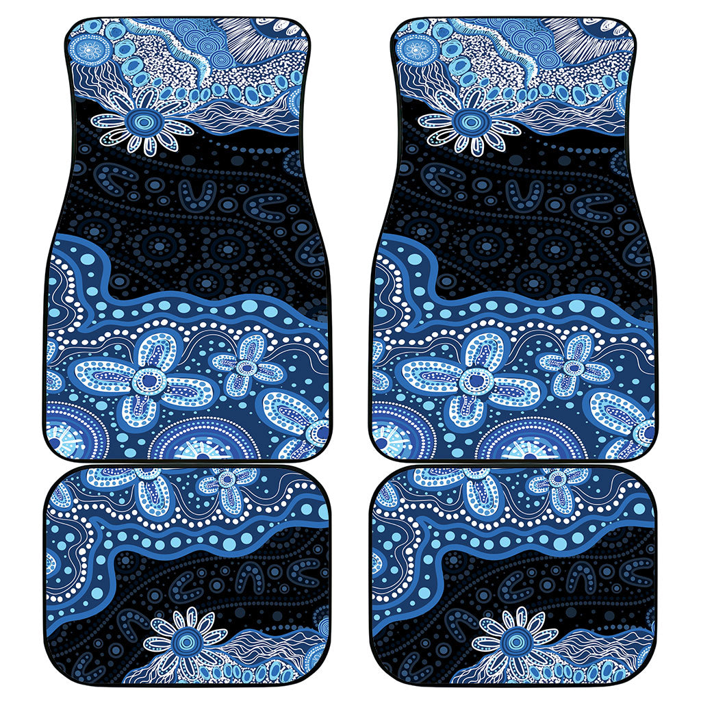 Prostate Cancer Awareness Aussie Indigenous Car Mats Blue Ribbon Aboriginal Arts