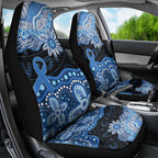 Prostate Cancer Awareness Aussie Indigenous Car Seat Cover Blue Ribbon Aboriginal Arts