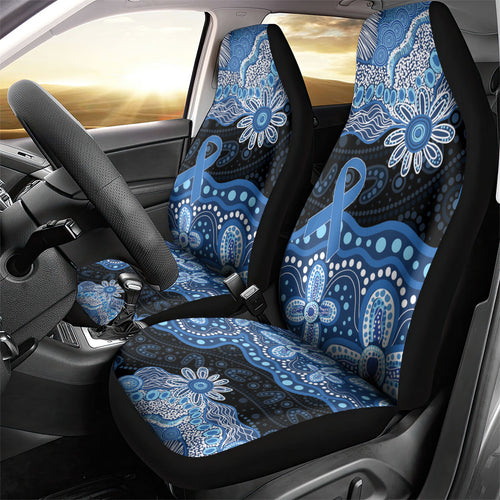 Prostate Cancer Awareness Aussie Indigenous Car Seat Cover Blue Ribbon Aboriginal Arts