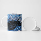 Prostate Cancer Awareness Aussie Indigenous Ceramic Mug Blue Ribbon Aboriginal Arts