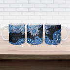 Prostate Cancer Awareness Aussie Indigenous Ceramic Mug Blue Ribbon Aboriginal Arts