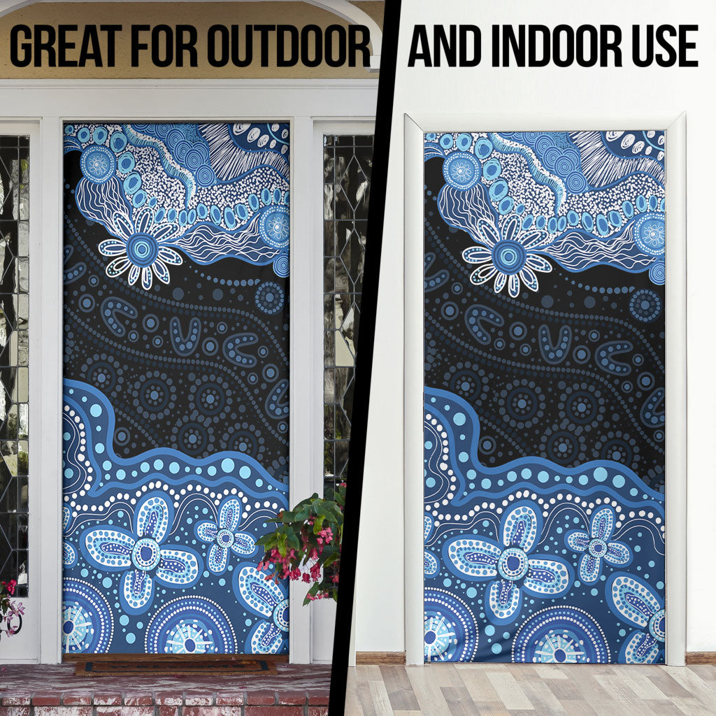 Prostate Cancer Awareness Aussie Indigenous Door Cover Blue Ribbon Aboriginal Arts