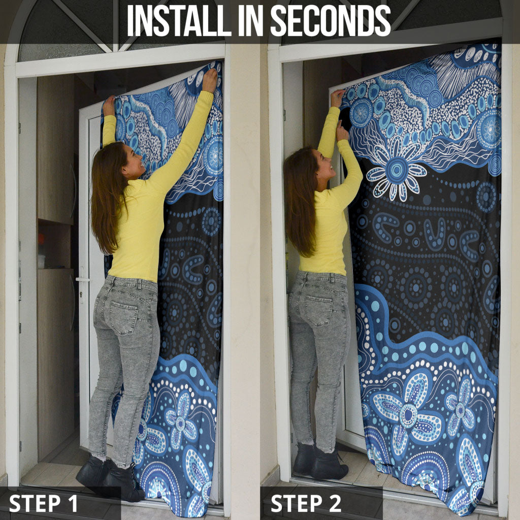 Prostate Cancer Awareness Aussie Indigenous Door Cover Blue Ribbon Aboriginal Arts