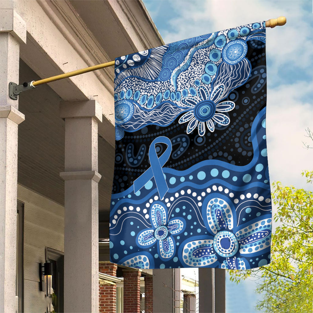 Prostate Cancer Awareness Aussie Indigenous Garden Flag Blue Ribbon Aboriginal Arts
